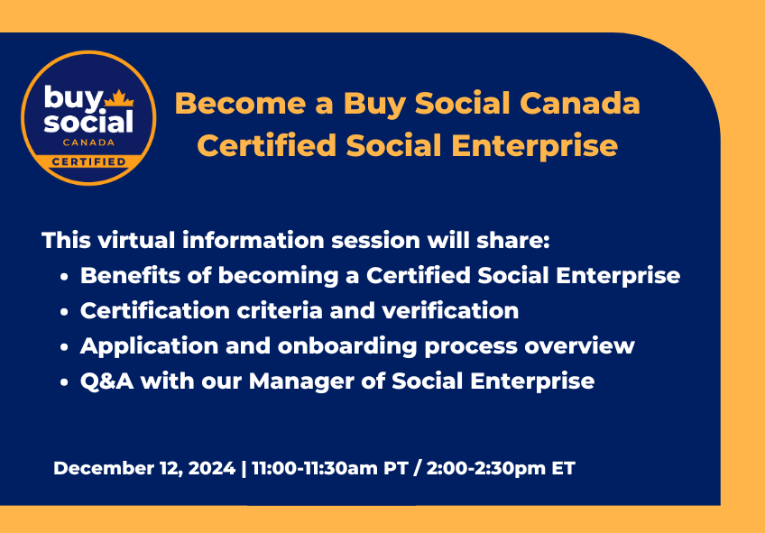 Become a Buy Social Canada Certified Social Enterprise