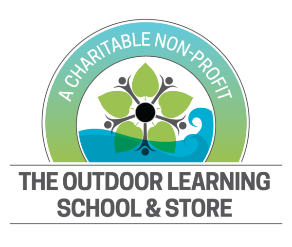 The Outdoor Learning School and Store (graphic of a flower with a circle around it that says a charitable non-profit)